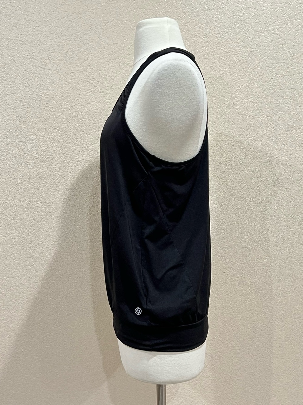 LIJA Black Racerback Blouson Active Tank Top Banded Bottom Athletic Size Medium - Picture 8 of 11